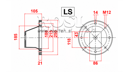 KUPPLUNGSGLOCKE LS 250 (EM 2,2-4 kW / GR1)
