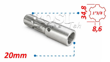 ADAPTOR CARDANIC 1-3/8 - GAURĂ fi 20 mm (145 mm)
