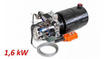 MINI HYDRAULIKAGGREGAT 12V DC - 1.6kW = 2.1cc - 8 lit - bidirektionell enhet (metall)