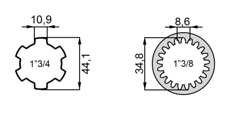 P.T.O. ADAPTER 1''3/4  -21 TANN