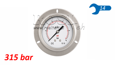 MANOMETER DN63 REAR 0 - 315 BAR - 1/4