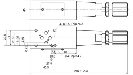 DRUCKBEGRENZUNGSVENTIL CETOP 3 (B) 15-315 bar