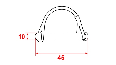 SAFETY CLIP SET SEMI-CIRCULAR Φ 10/45 MM (5PCS)