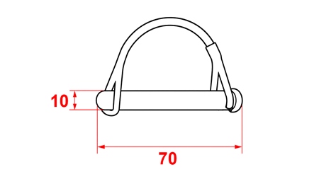SAFETY CLIP SET SEMI-CIRCULAR Φ 10/70 MM (5PCS)