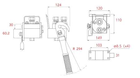 ACOPLAMIENTO MULTI-FASTER 2 VÍAS BSP 1/2 PARTE MÓVIL