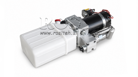 MINI HYDRAULIKAGGREGAT 24V DC - 0,8kW = 0,5cc - 1,5 lit - Einfachwirkende Funktion (PVCgehäuse)