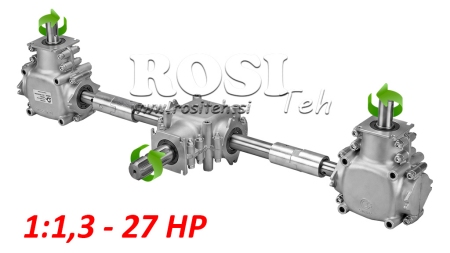 KOMPLET REDUKTORJEV 1:1,3 (27HP-20kW) ZA TROSILNIK L:450 - ALU