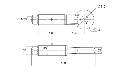 GANCHO GIRATORIO FI42 106kN (CERTIFICADO E13)