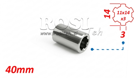 ZAPFWELLENADAPTER HÜLSE 11x14x3 (6 VERZAHNUNGEN) (40 mm)