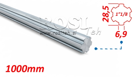 ZAPFWELLENVERZAHNTE WELLE 1-1/8 (1000 mm)