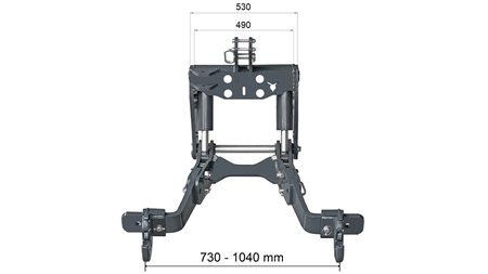 UNIVERSAL KIT FRONT HYDRAULICS CAT. 2 - FLEX FOR TRACTOR 1500 KG (RAL OF YOUR CHOICE)