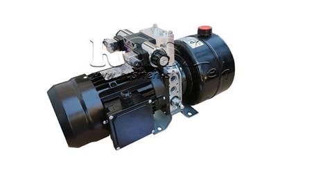 MINI HYDRAULISK AGGREGAT 380V AC (0.75 kW) 85 bar - 3.7 cc - 5.2 lit/min - tank 4 lit