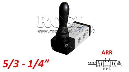 PNEUMATIKUS KÉZI SZELEP 5/3 1/4 PRT-0852-ARR KÉZI VISSZATÉRÉS