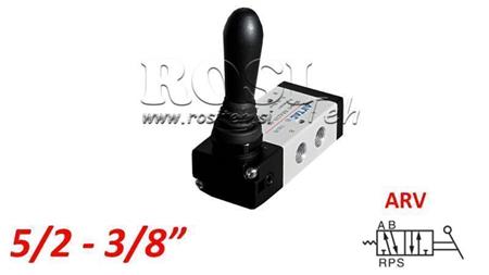 PAINEILMAKÄSIVENTTIILI 5/2 3/8 PRT-0852-ARV PALUU JOUSTIMELLA