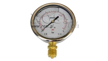 MANOMETER DN100 VERTIKAL 0 - 10 BAR - 1/2