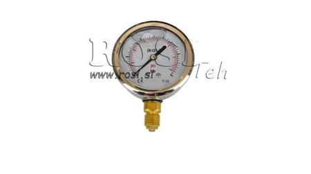 MANOMETER DN63 VERTIKÁLNY 0 - 100 BAR - 1/4