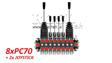 HYDRAULIC VALVE 8XPC70 + 2X JOYSTICK