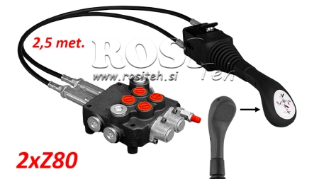 JOYSTICK SENZA PULSANTE - CAVO BOWDEN 2,5 m + VALVOLA IDRAULICA 2xZ80