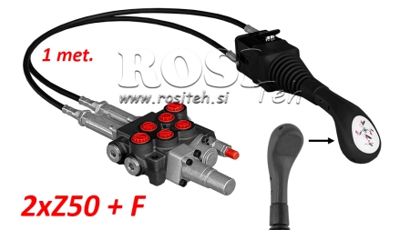 JOYSTICK SENZA PULSANTE - CAVO BOWDEN 1 m + VALVOLA IDRAULICA 2xZ50 + FUNZIONE FLOTTANTE