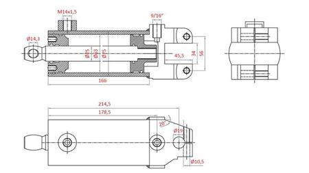 HYDRAULIC STEERING CYLINDER MASSEY FERGUSON OEM-1605121M91, 1605121M92 532193M91, 3773711M91