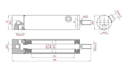HYDRAULICKÝ ŘÍDÍCÍ CYLINDR MASSEY FERGUSON OEM-3483329M92