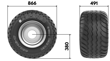 19.0/45-17 PNEUMÁTICA AW708 14PL COM ARO 16,00X17