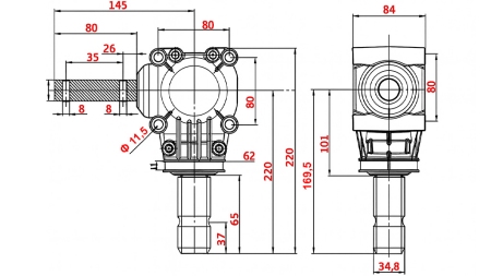 VINKEL GIRKASSE L-150J 1:1 (12HK-9KW)