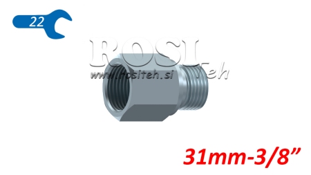 HYDRAULIKADAPTER MÄNNLICH-WEIBLICH 3/8 - VERLÄNGERT