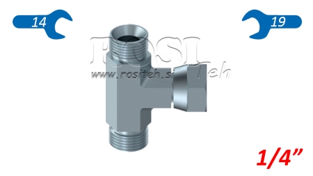 T-STÜCK MIT DREHENDER MUTTER 1/4