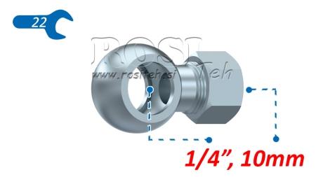 RACCORDO IDRAULICO A OCCHIELLO 1/4 CON DADO PER TUBO 10