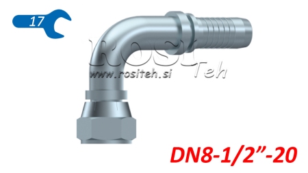 HYDRAULICKÁ PRÍPOJKA DKJ JIC74° SAMICA – KOLENO 90° DN8-1/2-20
