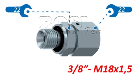HYDRAULISK DVO-VIJAČNIK UVOJNI VIJAČNI SPOJ AOVR ED BSP3/8 - M18X1,5