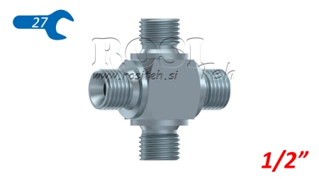 CROSS MALE BSP HYDRAULIQUE T KOM 1/2