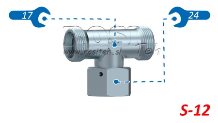 HYDRAULISCHES T-STÜCK S-12 MIT ZENTRALER SCHWENKMUTTER M20X1,5