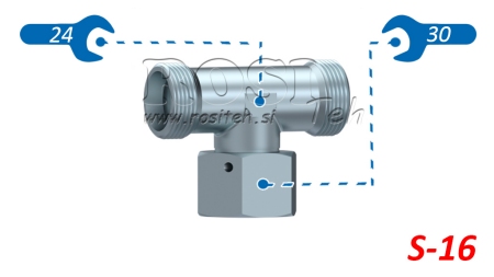 HYDRAULISCHES T-STÜCK S-16 MIT ZENTRALER SCHWENKMUTTER M24X1,5