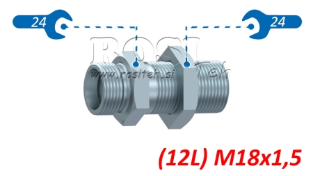 HYDRAULISCHE SCHOTTVERSCHRAUBUNG DOPPELVERBINDER (12L) M18X1,5