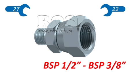HYDRAULISCHE SCHWENKMUTTER-REDUZIERUNG BSP  1/2-BSP 3/8