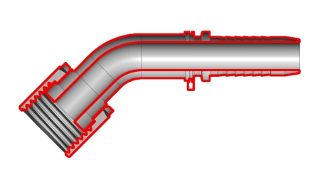 HYDRAULICKÁ PRÍPOJKA DKORFS SAMICA – KOLENO 45° DN8-11/16-16