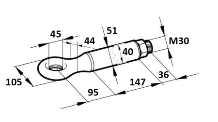 GANCHO DE REMOLQUE GIRATORIO FI45 6000/1100KG