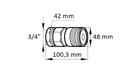 RASK KOBLING GRAVEMASKIN FFH HUN 3/4 48MM