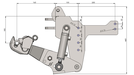 UNIVERSAL KIT FRONT HYDRAULICS CAT. 1 - PROFI AUTOMATIC FOR TRACTOR 800 KG (RAL OF YOUR CHOICE)