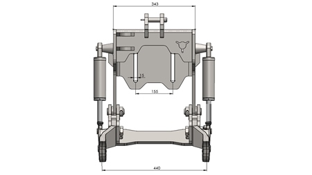 UNIVERSAL KIT FRONT HYDRAULICS CAT. 1 - PROFI STANDARD FOR TRACTOR 800 KG (RAL OF YOUR CHOICE)