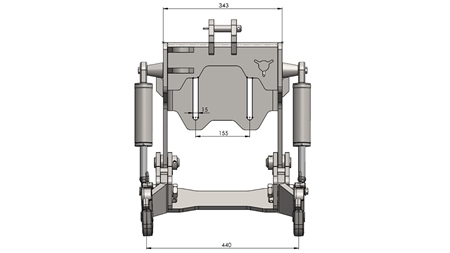 UNIVERSAL KIT FRONT HYDRAULICS CAT. 1 - PROFI AUTOMATIC FOR TRACTOR 800 KG (RAL OF YOUR CHOICE)