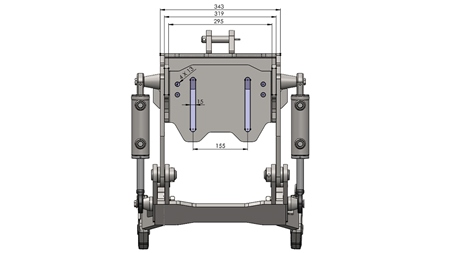 UNIVERSAL KIT FRONT HYDRAULICS CAT. 1 - PROFI AUTOMATIC FOR TRACTOR 800 KG (RAL OF YOUR CHOICE)