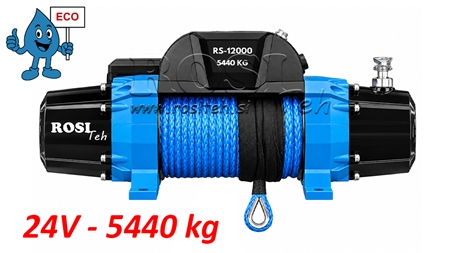 24 V ELEKTRISCHE SEILWINDE RS-12000 - 5440 kg - SYNTHETISCHES SEIL - ECO
