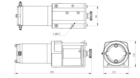 12 V ELEKTRISCHE SEILWINDE RS-2500 - 1130 kg - ECO