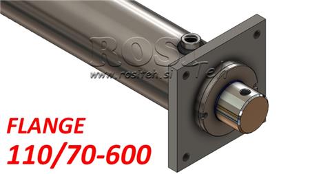 HYDRAULISK CYLINDER MED MONTERINGSPLADE 110/70-600