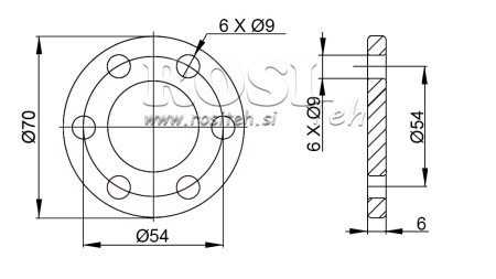 ADAPTADOR P.T.O. COM FLANGE 6 FUROS 1 3/8