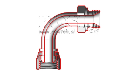ÎNCHIDERE HIDRAULICĂ 90° BSP BĂRBATĂ-FEMEIE 3/4
