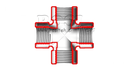 HYDRAULISCHE KREUZVERSCHRAUBUNG INNENGEWINDE BSP 3/4